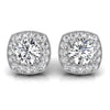 Round Cut Diamond Halo Moissanite Earrings for Her