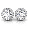 Round Cut Diamond Halo Moissanite Earrings for Women