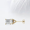 Princess Cut Moissanite Stud Diamond Earrings in 10K Gold