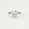 2.1 Ct Round East West Half Bezel Solitaire Moissanite Diamond Engagement Ring