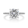2.8CT Cushion Moissanite Hidden Halo Pave Setting Engagement Ring