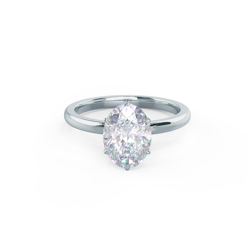 1.50ct Oval Cut Solitaire Style Moissanite Engagement Ring