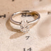 1.0-3.0 CT Pear CVD Diamond Solitaire Engagement Ring