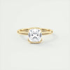2.0 Ct Cushion East West Half Bezel Solitaire Moissanite Engagement Ring