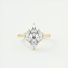 2.5 Ct Marquise Cut Moissanite Three Stone Diamond Engagement Ring
