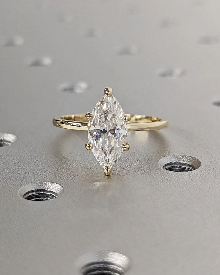 1.0 - 3.0 CT Marquise CVD Diamond Solitaire Engagement Ring