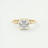 2.0 Ct Asscher Bezel Solitaire Moissanite Engagement Ring
