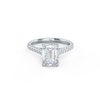 1.75CT Emerald Cut Moissanite Pave Setting Engagement Ring