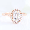 1.50CT Oval Cut Halo Style Moissanite Engagement Ring
