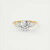 2.8 Ct Round Three Stone Moissanite Diamond Engagement Ring