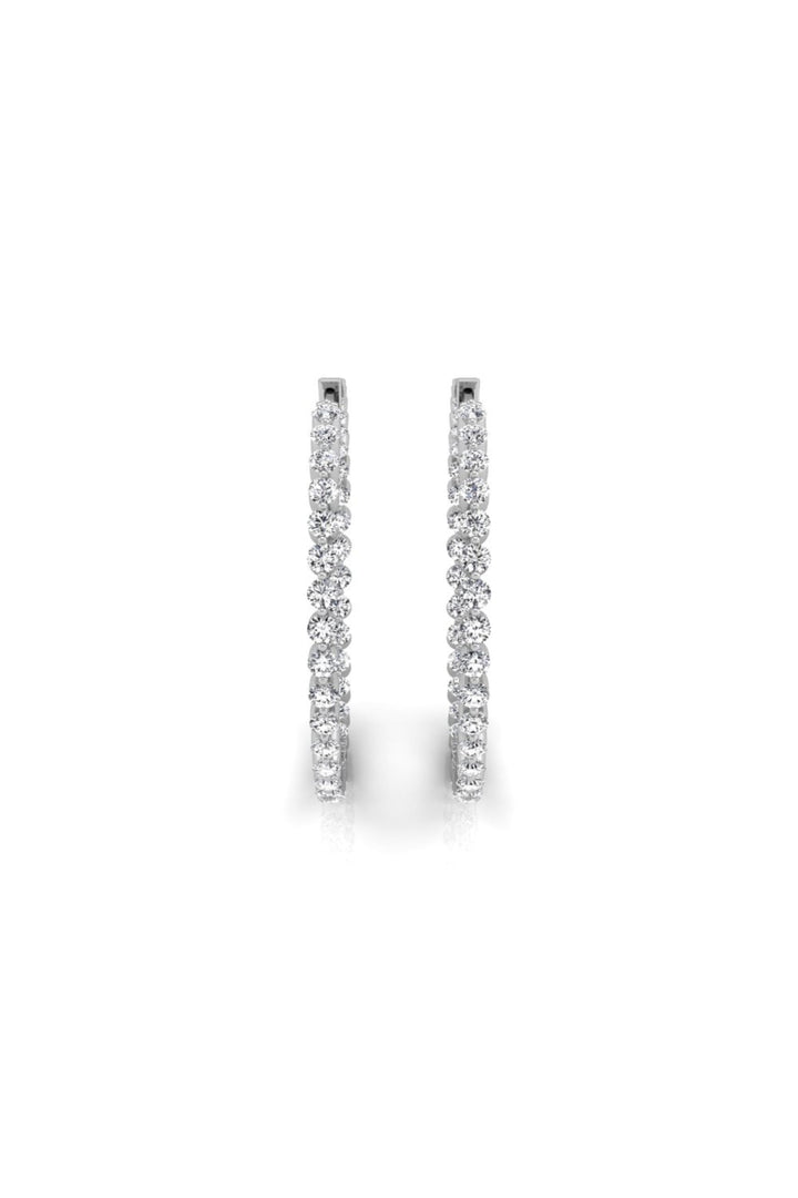 Round Cut Hoops Moissanite Diamond Earrings for Her