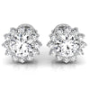 Round Cut Halo Moissanite Diamond Stud Earrings for Women