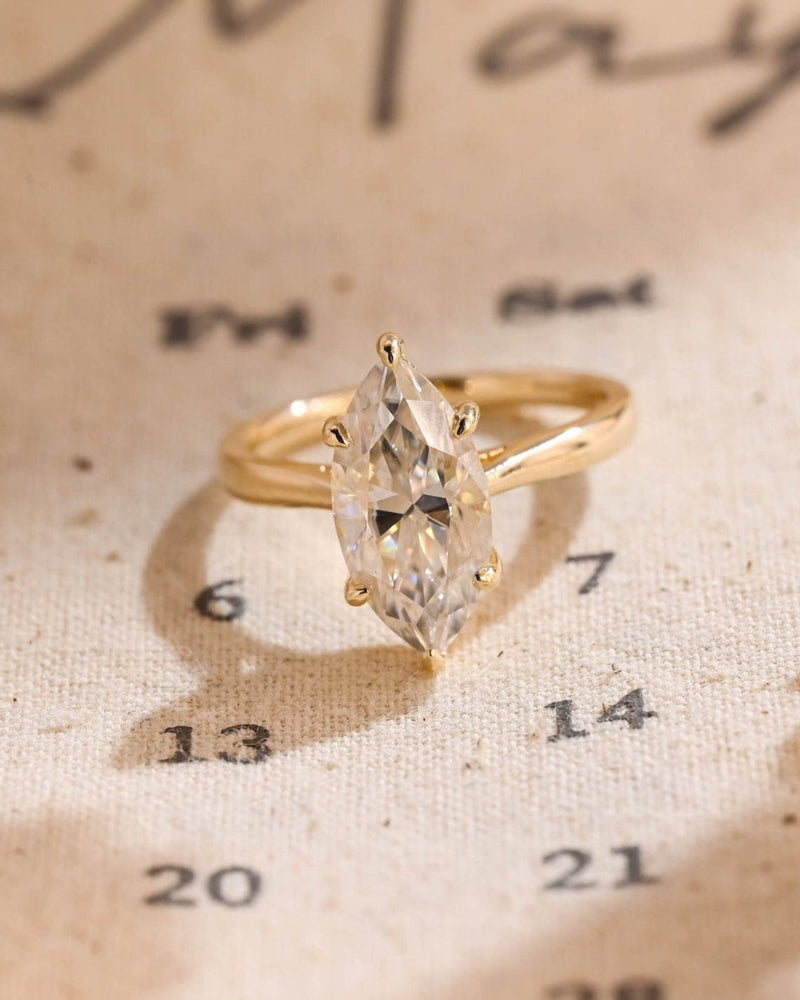 1.0 - 3.0 CT Marquise CVD Diamond Solitaire Engagement Ring