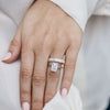 3.50CT Emerald Cut Moissanite Solitaire Hidden Halo Engagement Ring