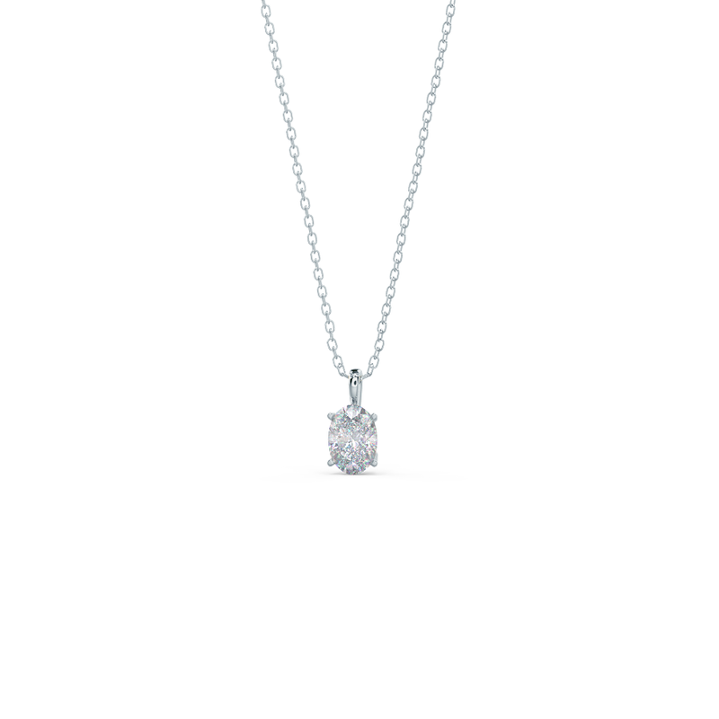 0.35CT-1.50CT Oval Cut Moissanite Solitaire Layering Necklace