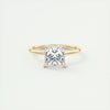 2.5 Ct Princess solitaire with Hidden Halo Moissanite Diamond Engagement Ring