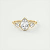 2.0 Ct Pear Bezel Three Stone Moissanite Diamond Engagement Ring