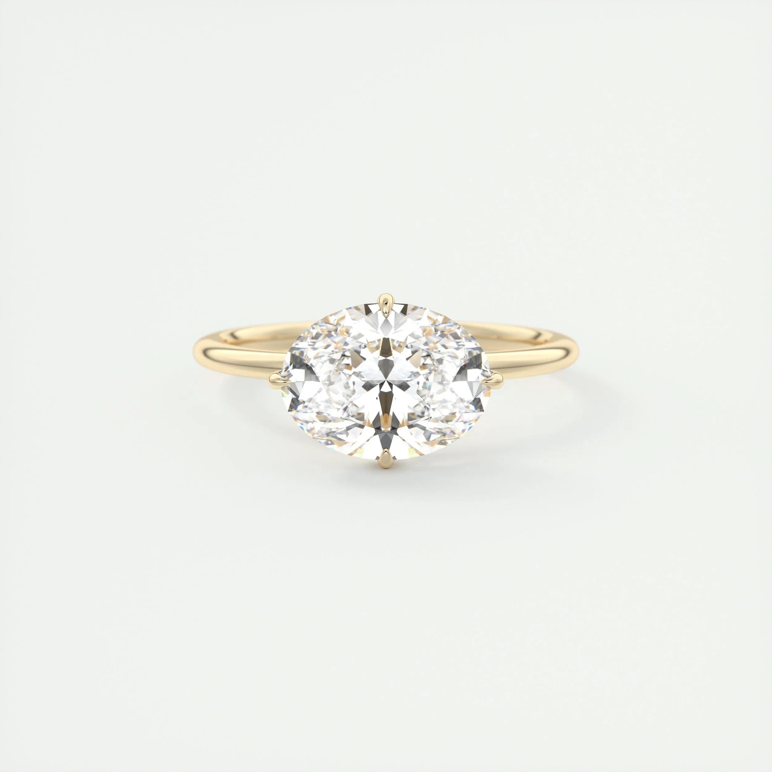2.5 Ct Oval solitaire with Hidden Halo Moissanite Diamond Engagement Ring