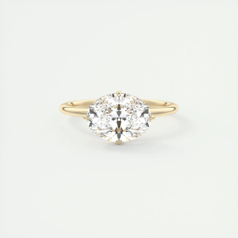 2.5 Ct Oval solitaire with Hidden Halo Moissanite Diamond Engagement Ring