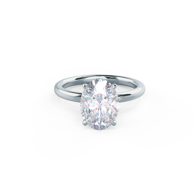 1.75ct Oval Cut Solitaire Moissanite Engagement Ring