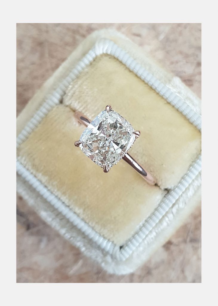 2.92ct Cushion Cut Moissanite Solitaire Engagement Ring