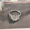 2.0-4.0 CT Radiant G/VS2 CVD Diamond Three Stone Style Engagement Ring