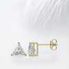 Triangle Cut Moissanite Diamond Studs Earrings in 10K White Gold