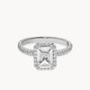 1.50-3.50 CT  Radiant Cut CVD Diamond Halo Pave Setting Engagement Ring