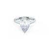 4.0ct Pear Cut Moissanite Solitaire Engagement Ring