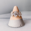3.0CT Oval Moissanite 3 Stones Diamond Engagement Ring