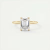 2.0 Ct Emerald Solitaire Moissanite Diamond Engagement Ring