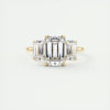 4.5 Ct Emerald Three Stones Moissanite Diamond Engagement Ring