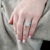 2.0CT Pear Cut Moissanite Halo Pave Setting Engagement Ring