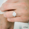 2.50CT Radiant Moissanite 3 Stones Engagement Ring