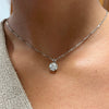 Round Single Diamond Necklace for Women