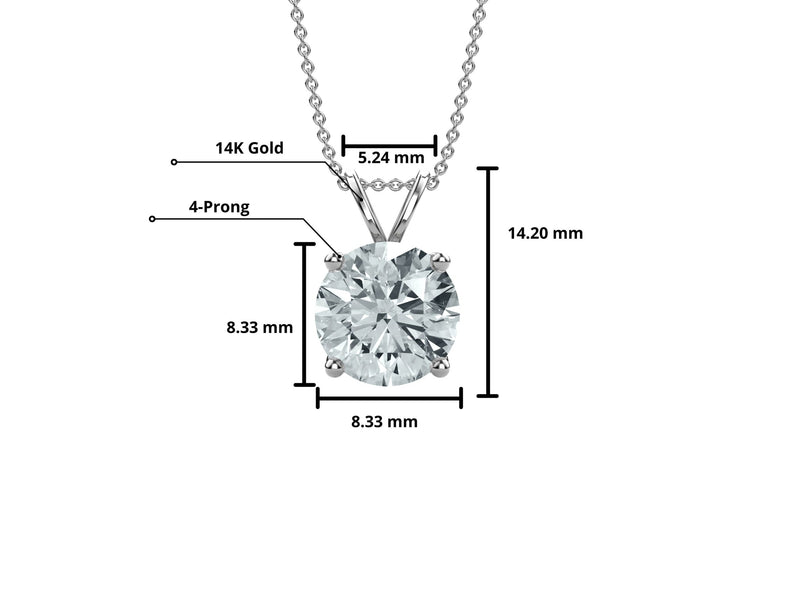 Round Single Diamond Necklace for Women