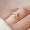 2.0 -4.0 CT Oval Cut CVD Diamond Cluster Engagement Ring