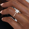 1.0 - 3.0 CT Princess Cut CVD Diamond Hidden Halo Engagement Ring