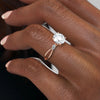 1.0- 3.0 CT Round Cut CVD Diamond Three Stone Style Engagement Ring