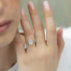 2.0 -4.0 CT Oval Cut CVD Diamond Hidden Halo & Pave Engagement Ring