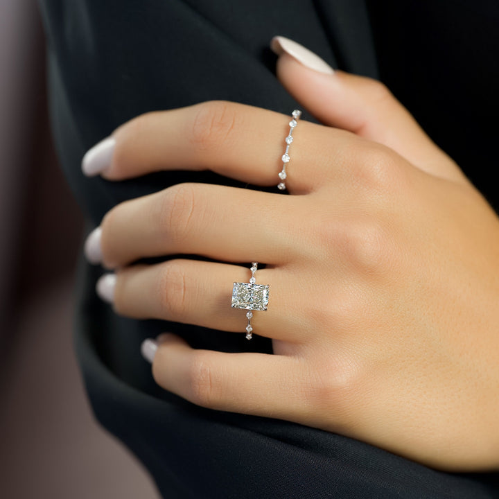 2.0 - 4.0  CT Radiant Cut CVD Diamond Dainty Engagement Ring