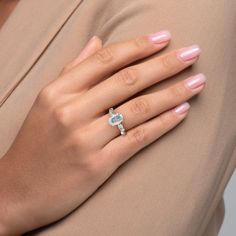 2.0 - 4.0 CT Oval Cut CVD Diamond vintage Engagement Ring
