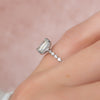 2.0- 4.0 CT Emerald Cut CVD Diamond Hidden Halo & Pave Engagement Ring