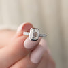 2.0 - 4.0 CT Emerald Cut CVD Diamond Pave Engagement Ring