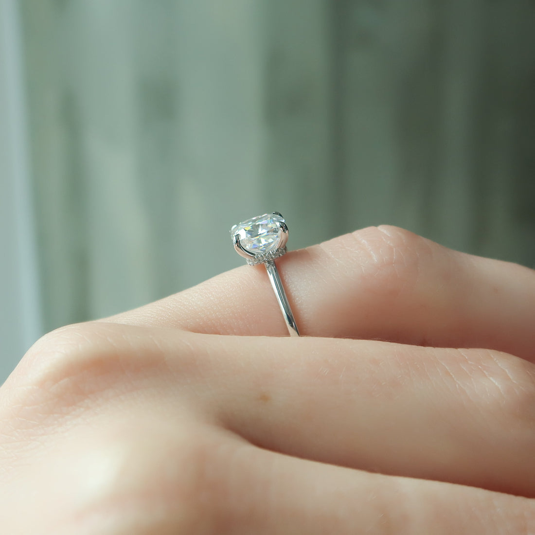 2.0 - 4.0 CT Cushion Cut CVD Diamond Hidden Halo Engagement Ring