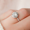 2.0 - 3.0 CT Round Cut CVD Diamond Halo & Pave Engagement Ring