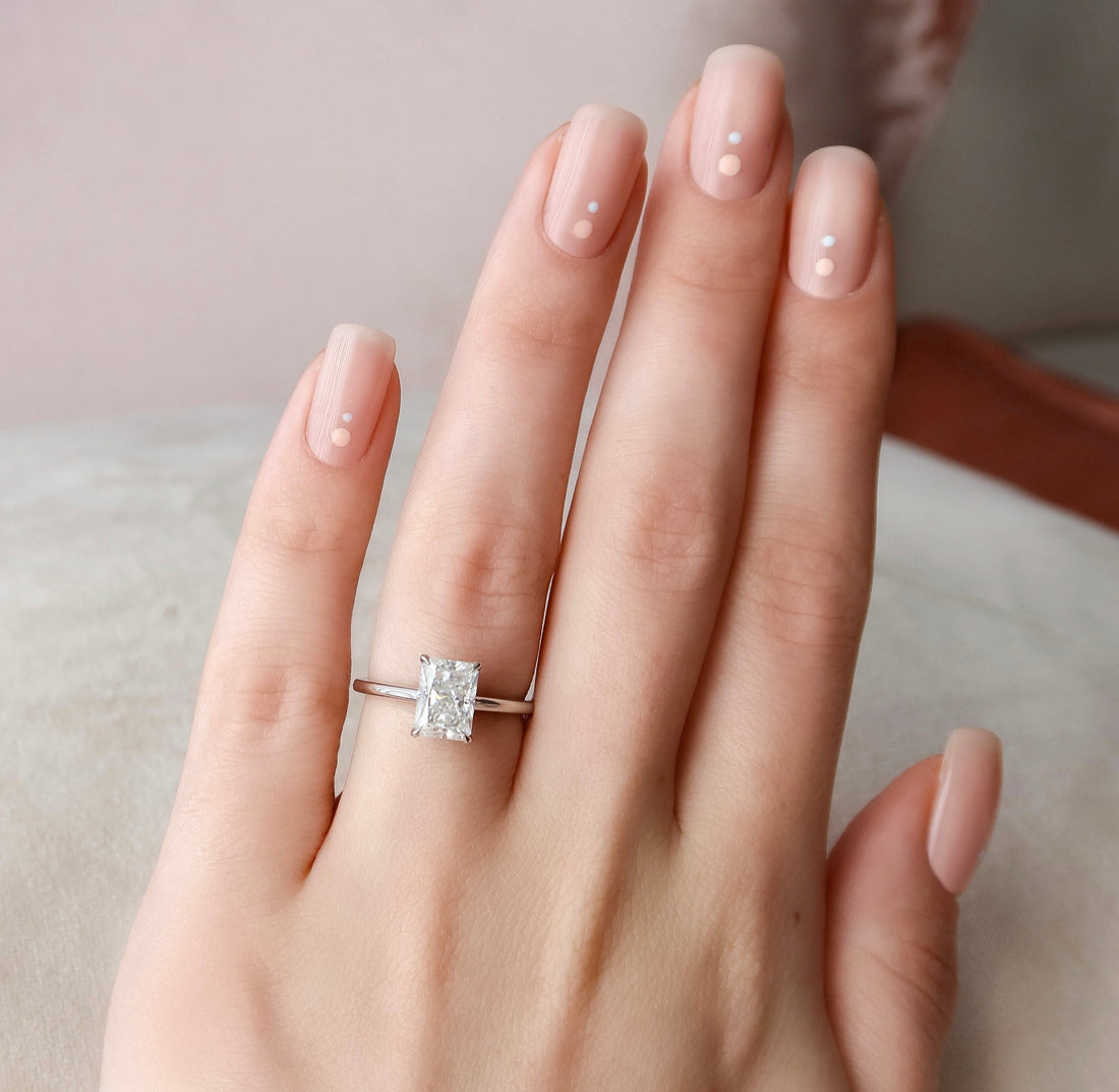 2.0 - 4.0  CT Radiant Cut CVD Diamond Hidden Halo Engagement Ring
