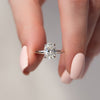 1.50 - 3.50 CT Oval  Cut CVD Diamond Hidden Halo Engagement Ring