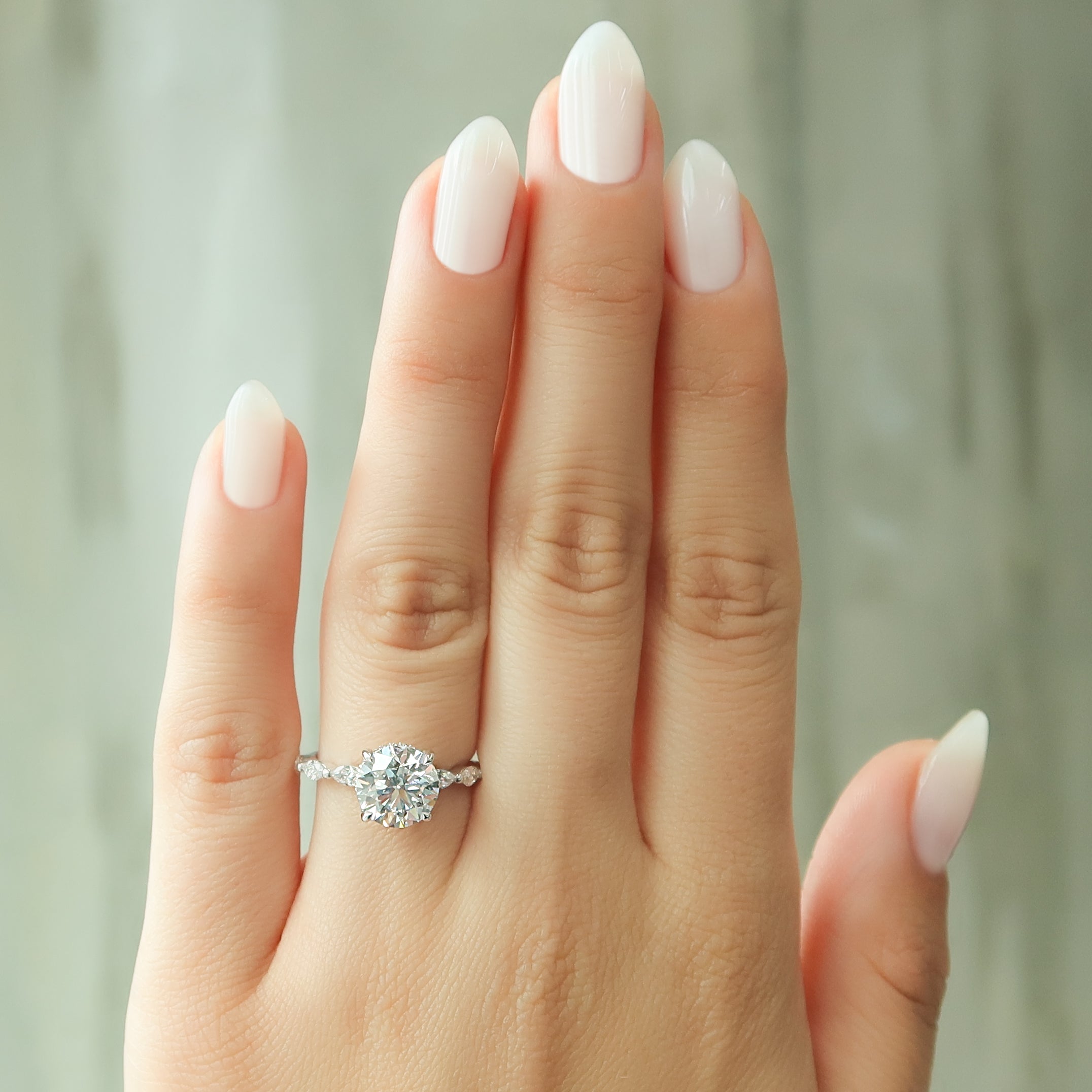 1.50 - 3.50 CT Round Cut CVD Diamond Hidden Halo & Pave Engagement Ring