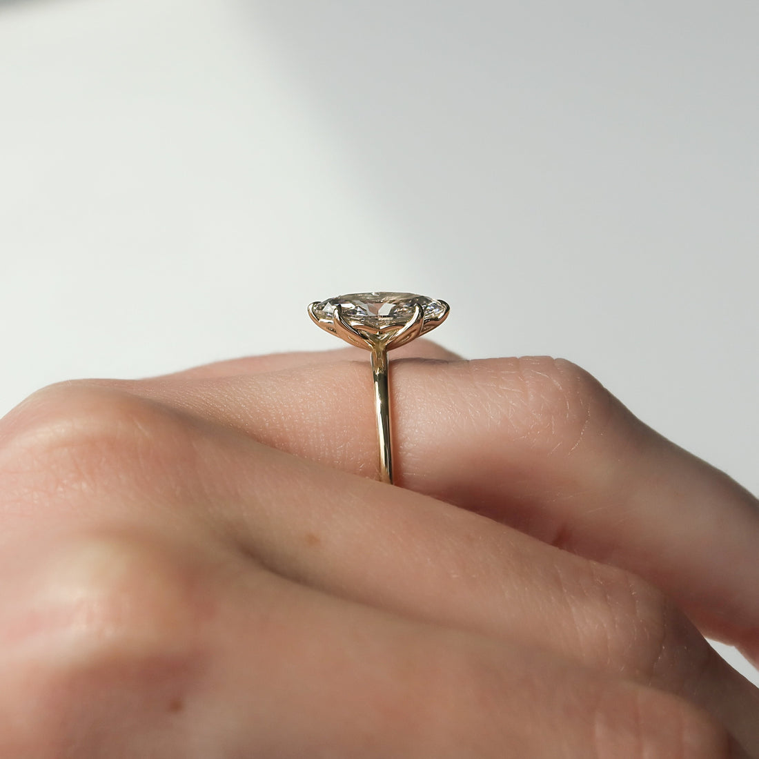 2.0 - 4.0 CT Marquise Cut CVD Diamond Solitaire Engagement Ring